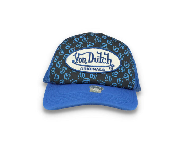 Von Dutch Trucker Cap Tampa Foam All Over Print Black/Blue - LOKK