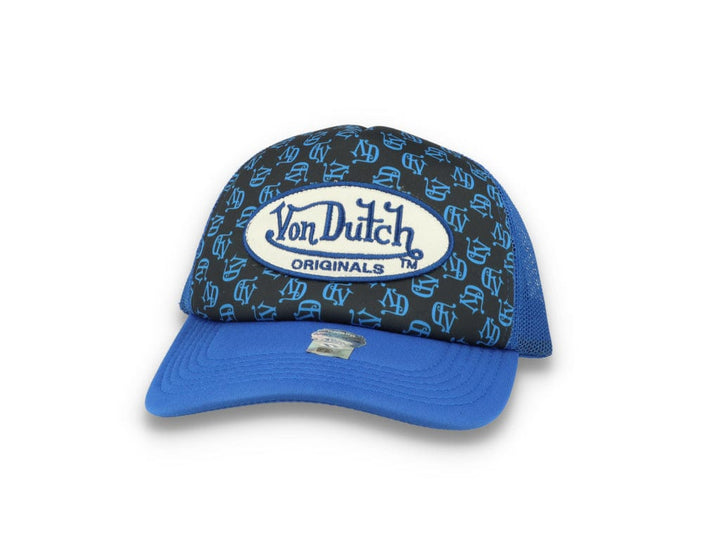 Von Dutch Trucker Cap Tampa Foam All Over Print Black/Blue - LOKK
