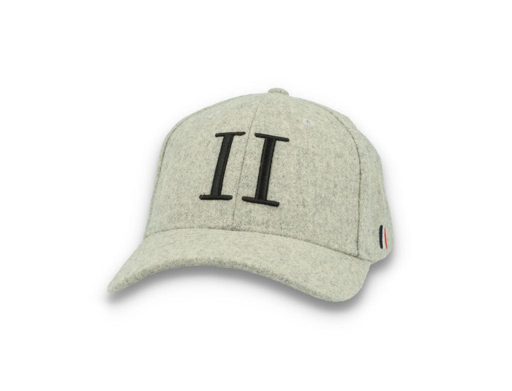 Wool II Baseball Cap Light Grey Melange/Black - LOKK