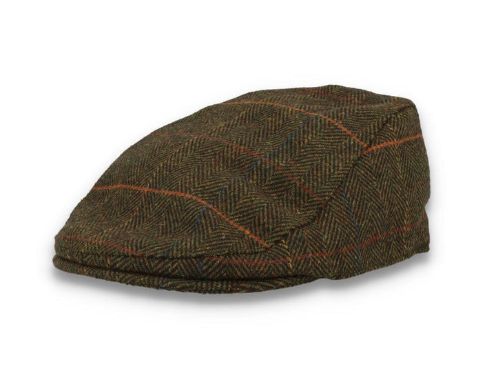 Barbour Cheviot Flat Cap Olive Herringbone - LOKK