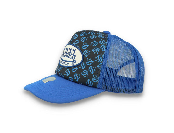 Von Dutch Trucker Cap Tampa Foam All Over Print Black/Blue - LOKK
