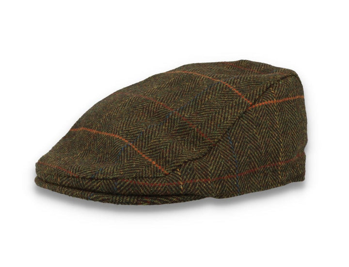 Barbour Cheviot Flat Cap Olive Herringbone - LOKK