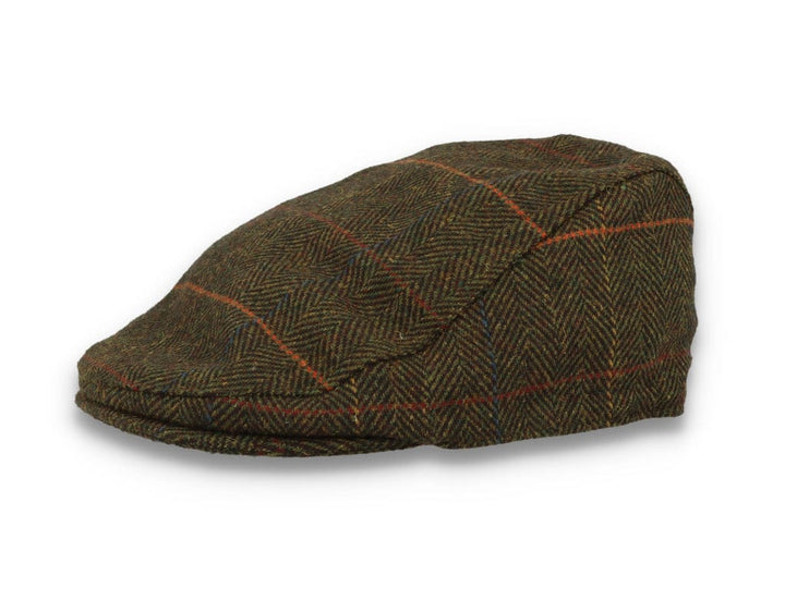 Barbour Cheviot Flat Cap Olive Herringbone - LOKK