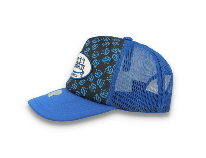 Von Dutch Trucker Cap Tampa Foam All Over Print Black/Blue - LOKK