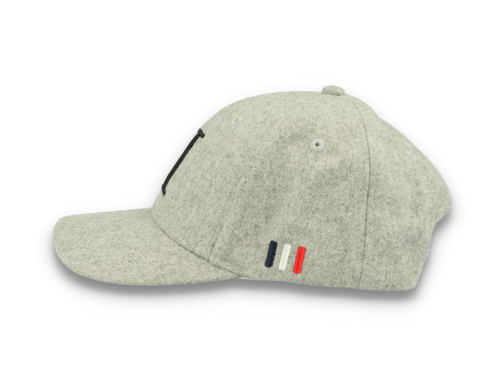 Wool II Baseball Cap Light Grey Melange/Black - LOKK