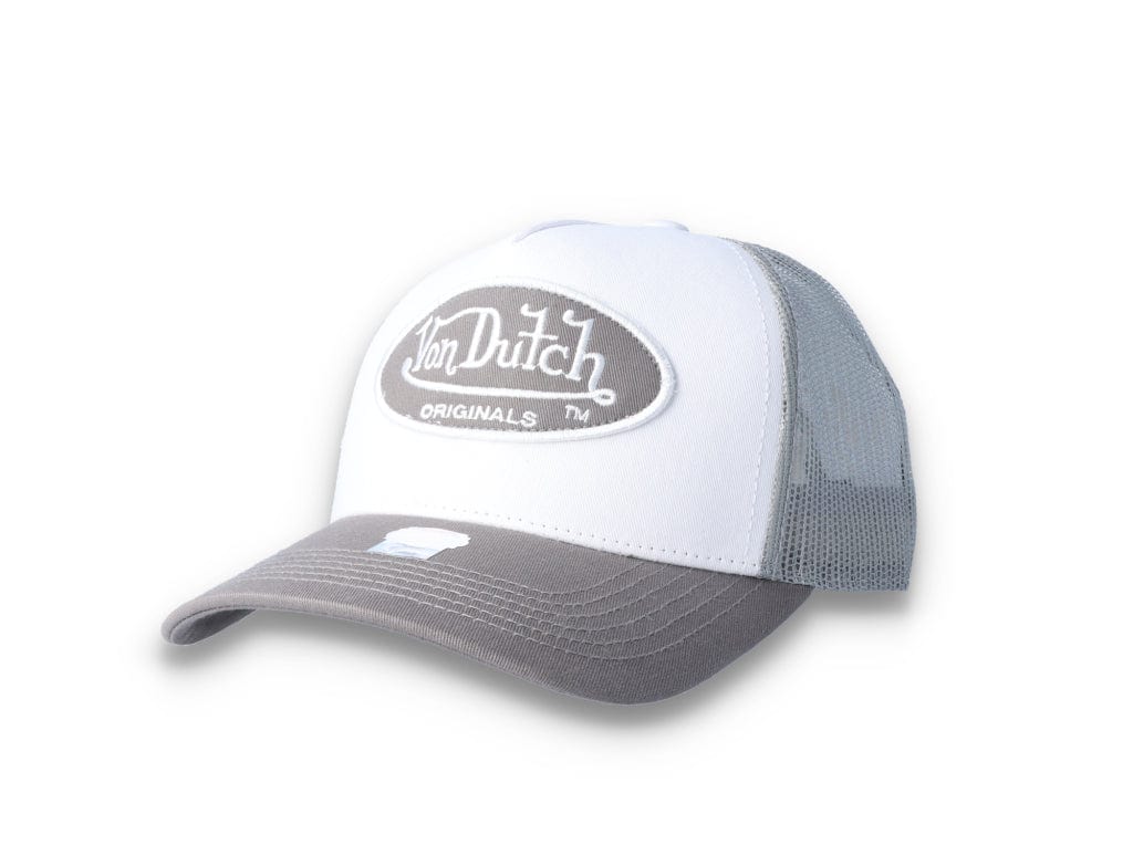 Von Dutch Trucker Cap Boston Cotton Twill White/Grey - LOKK