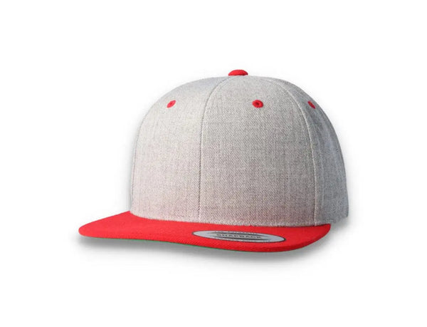 Yupoong Classic Snapback 6089MT Heather Grey/Red - LOKK