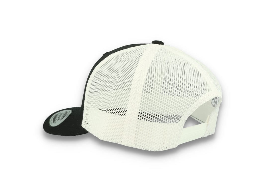 Black Trucker Cap w/ White Mesh Retro - Yupoong 6606T - LOKK