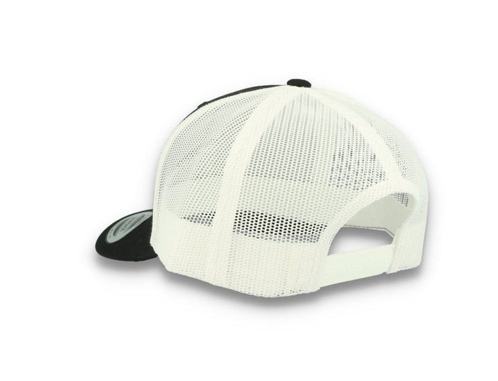 Black Trucker Cap w/ White Mesh Retro - Yupoong 6606T - LOKK
