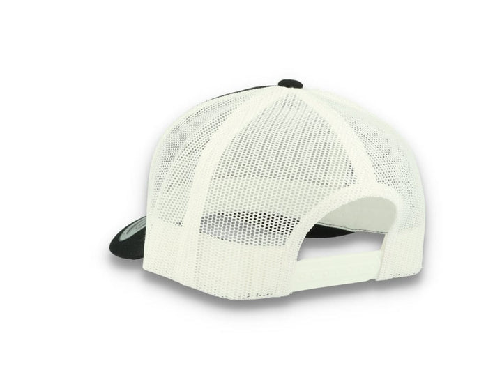 Black Trucker Cap w/ White Mesh Retro - Yupoong 6606T - LOKK