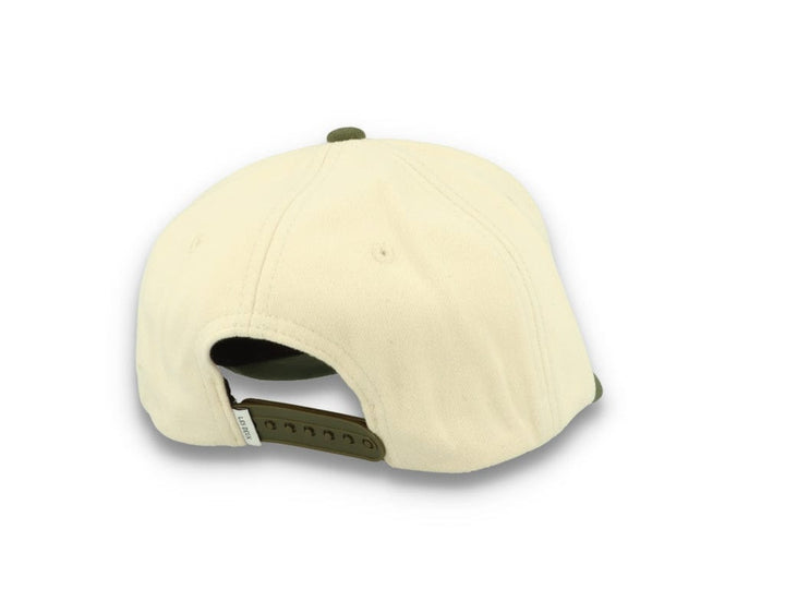 Contrast Baseball Cap Ivory/Olive Night - LOKK