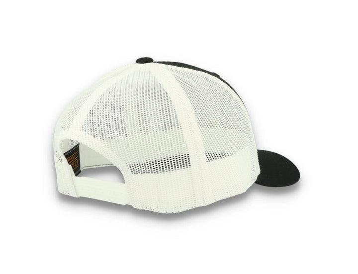 Black Trucker Cap w/ White Mesh Retro - Yupoong 6606T - LOKK