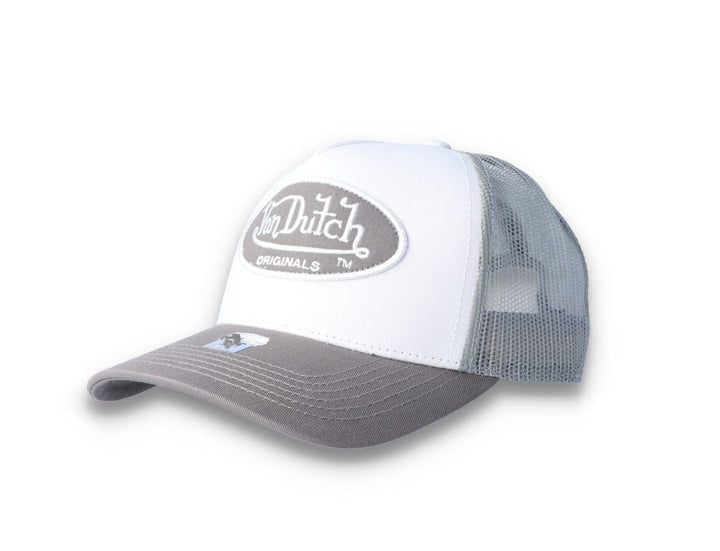 Von Dutch Trucker Cap Boston Cotton Twill White/Grey - LOKK