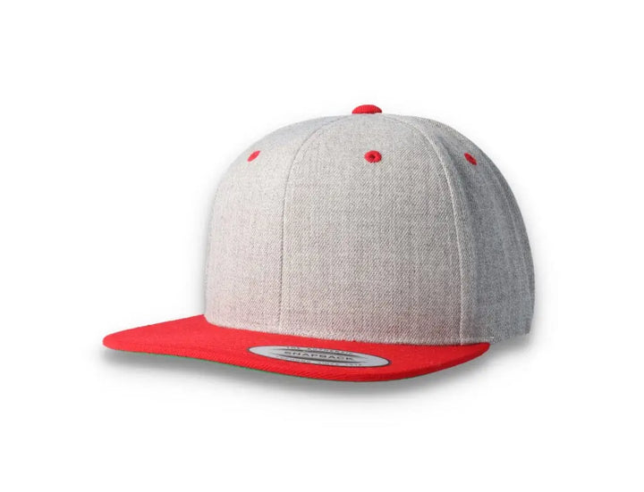 Yupoong Classic Snapback 6089MT Heather Grey/Red - LOKK