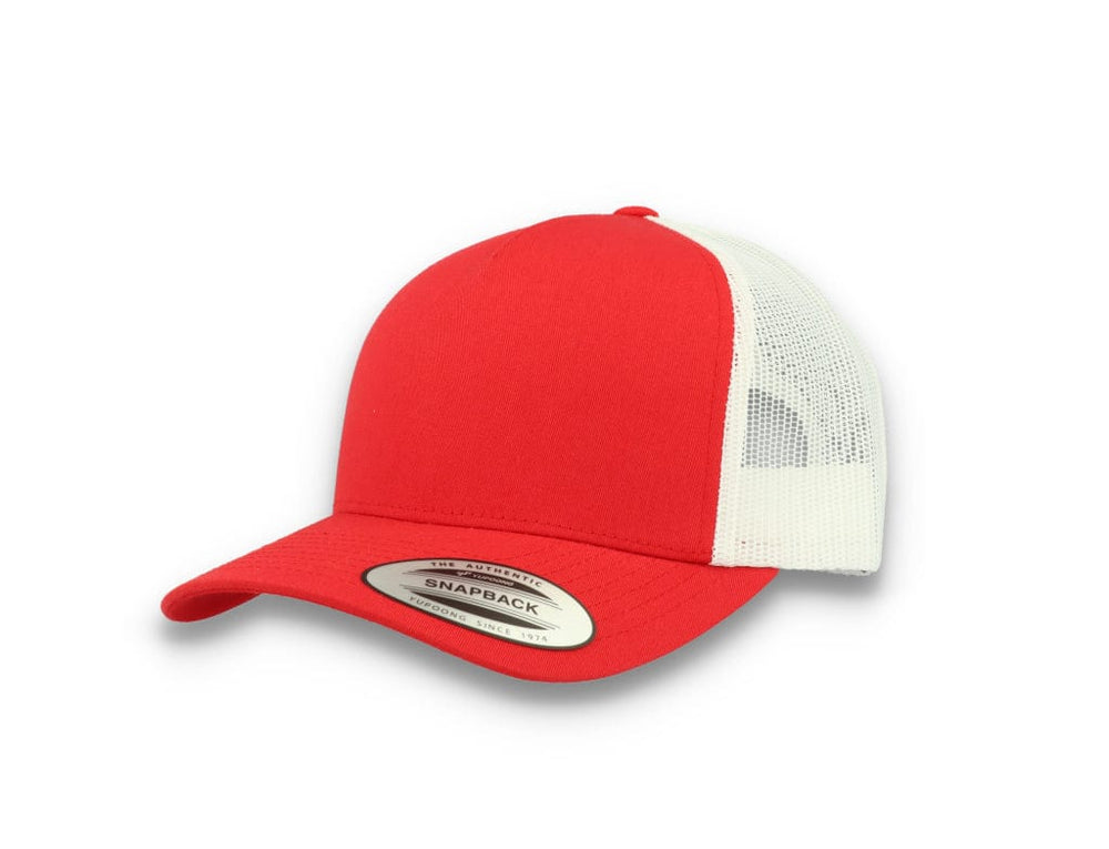 Trucker Cap Red/White 5-Panel Retro Trucker 2-Tone 6506T - LOKK