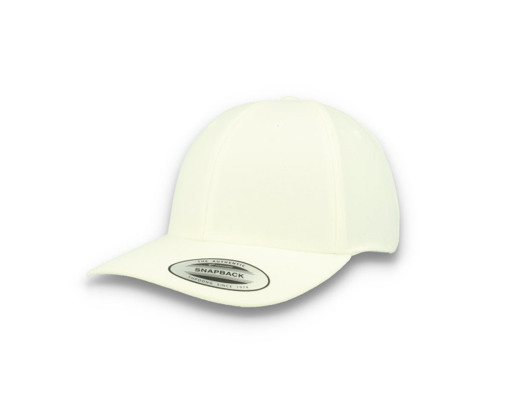 Premium Curved Visor Cap Snapback White - Yupoong 6789M - LOKK