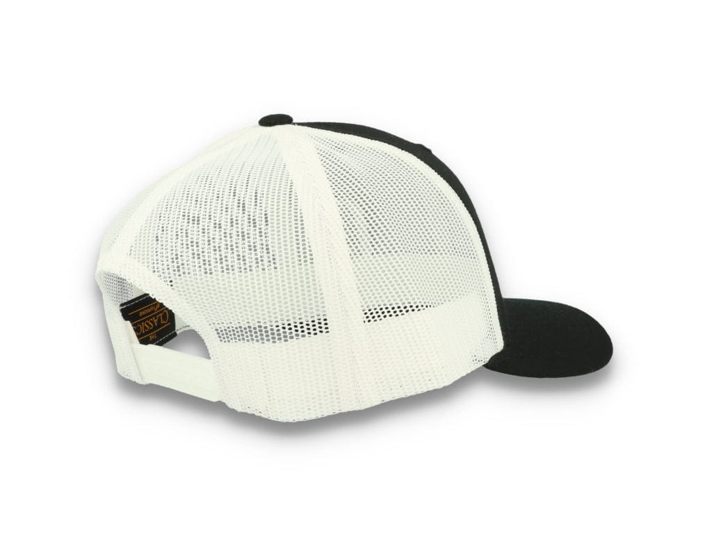 Black Trucker Cap w/ White Mesh Retro - Yupoong 6606T - LOKK