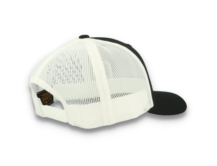 Black Trucker Cap w/ White Mesh Retro - Yupoong 6606T - LOKK