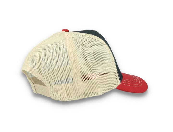 Trucker Cap Navy/Burgundy/Beige Atlantis Rapper Canvas - LOKK