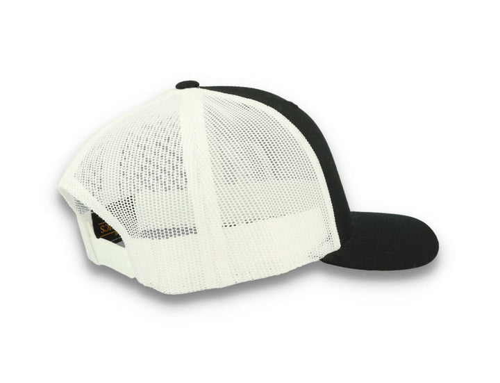 Black Trucker Cap w/ White Mesh Retro - Yupoong 6606T - LOKK