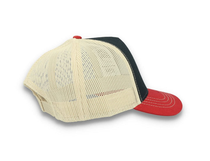 Trucker Cap Navy/Burgundy/Beige Atlantis Rapper Canvas - LOKK