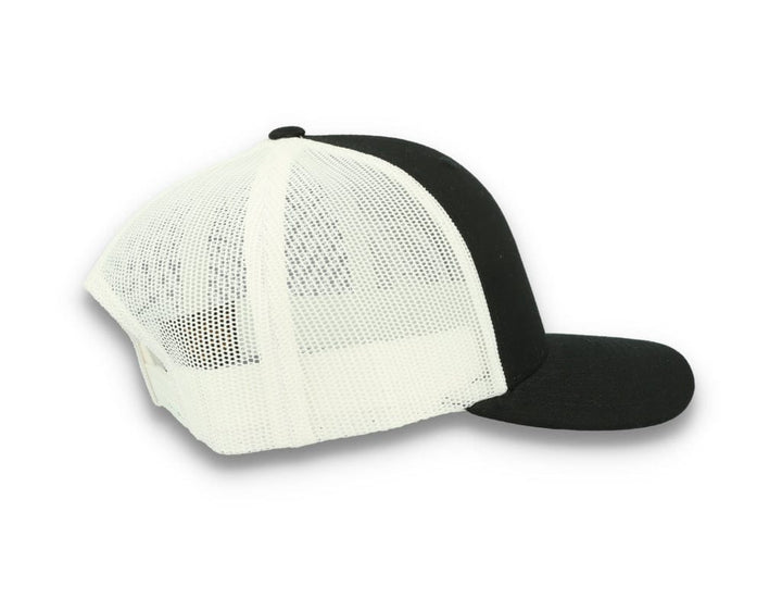 Black Trucker Cap w/ White Mesh Retro - Yupoong 6606T - LOKK
