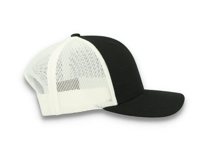 Black Trucker Cap w/ White Mesh Retro - Yupoong 6606T - LOKK