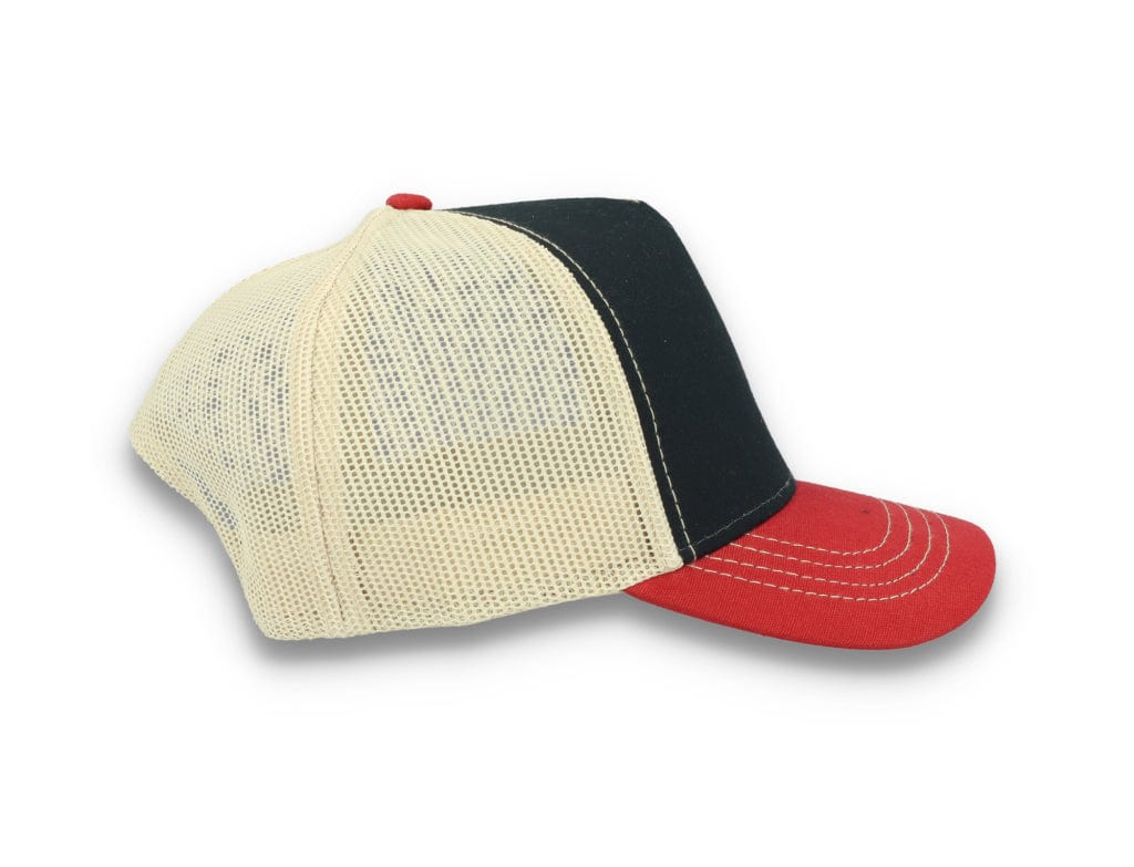 Trucker Cap Navy/Burgundy/Beige Atlantis Rapper Canvas - LOKK