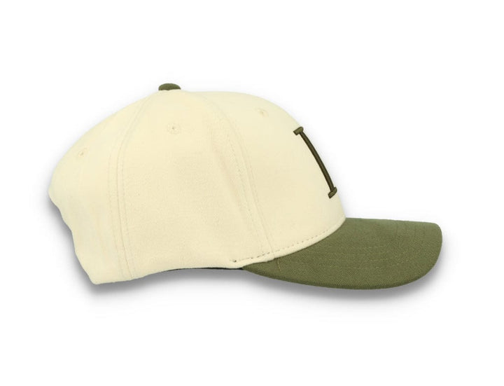 Contrast Baseball Cap Ivory/Olive Night - LOKK