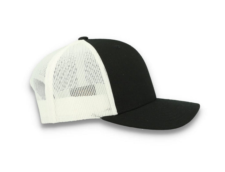 Black Trucker Cap w/ White Mesh Retro - Yupoong 6606T - LOKK