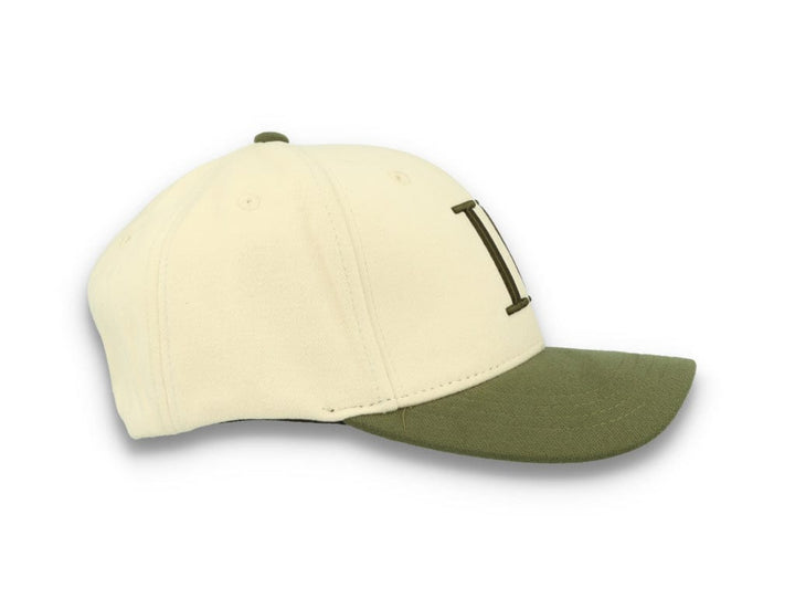 Contrast Baseball Cap Ivory/Olive Night - LOKK