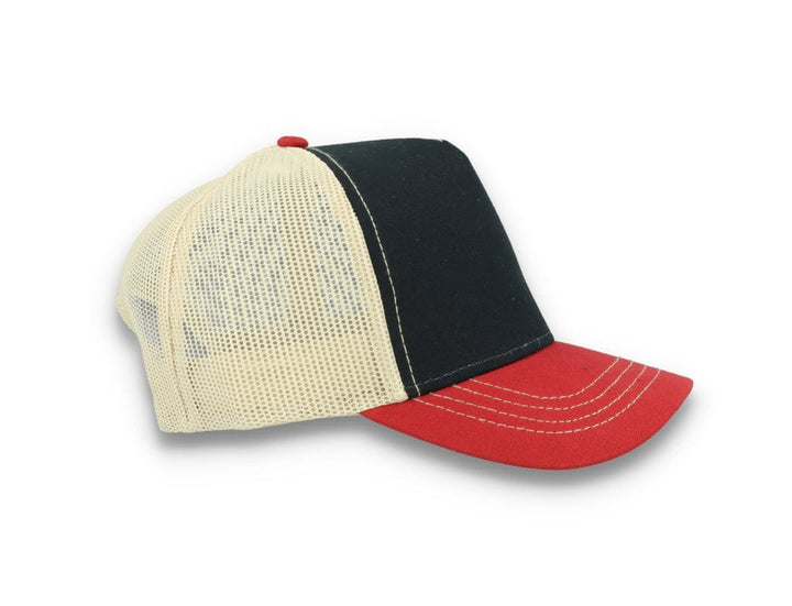 Trucker Cap Navy/Burgundy/Beige Atlantis Rapper Canvas - LOKK