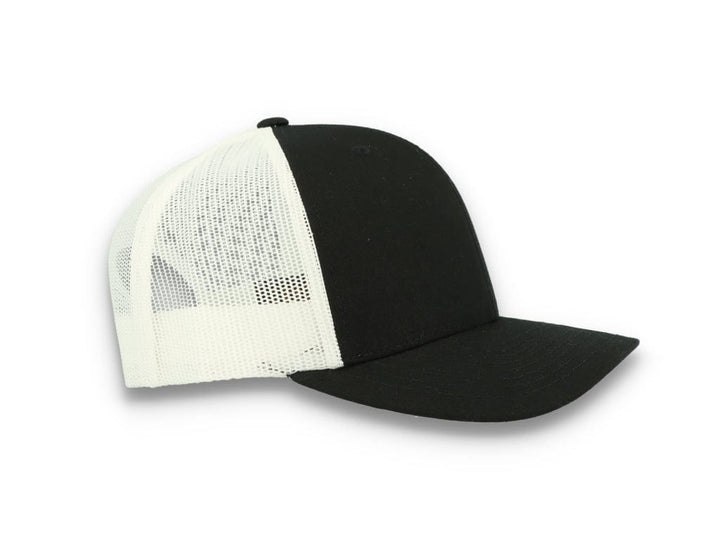 Black Trucker Cap w/ White Mesh Retro - Yupoong 6606T - LOKK