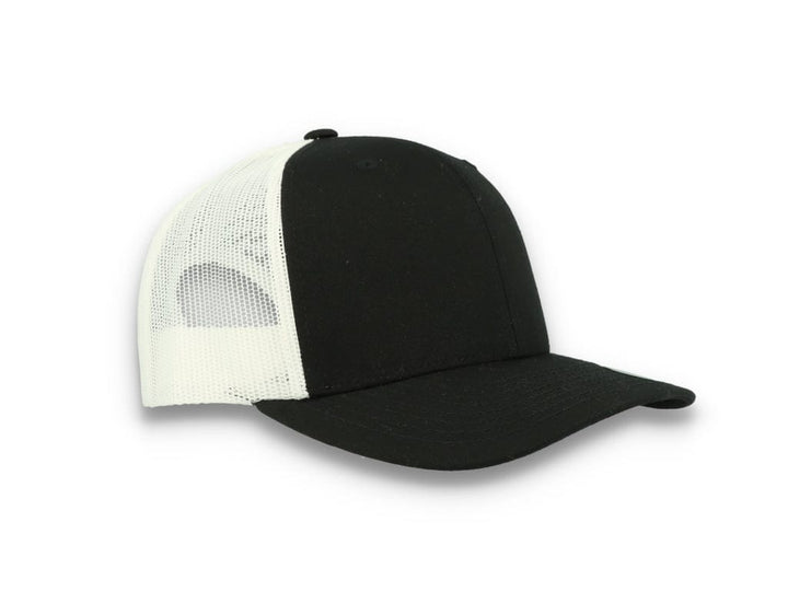 Black Trucker Cap w/ White Mesh Retro - Yupoong 6606T - LOKK
