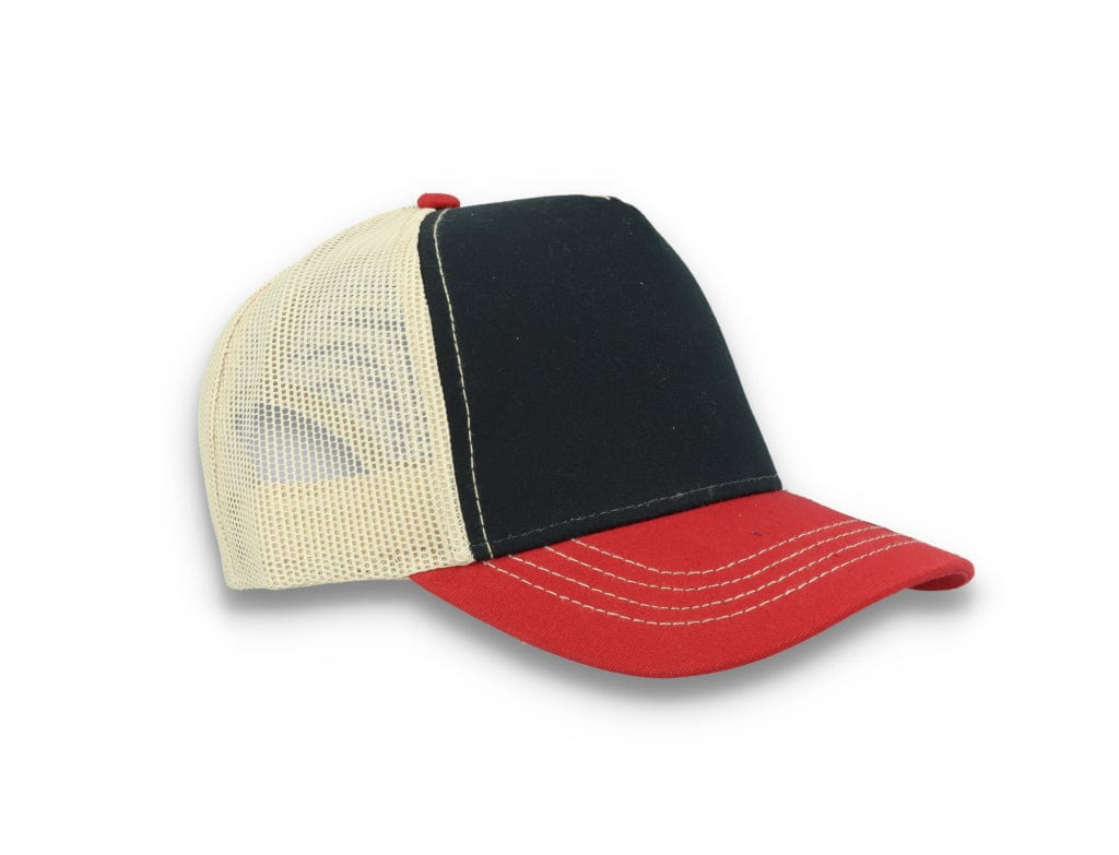 Trucker Cap Navy/Burgundy/Beige Atlantis Rapper Canvas - LOKK
