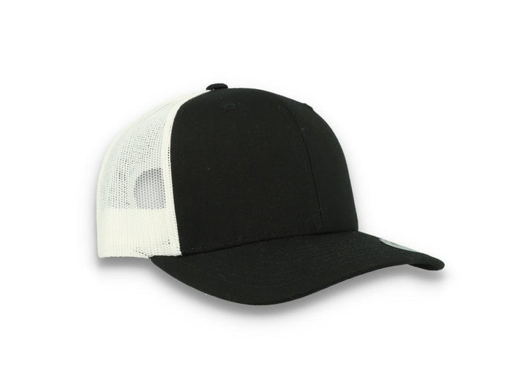 Black Trucker Cap w/ White Mesh Retro - Yupoong 6606T - LOKK