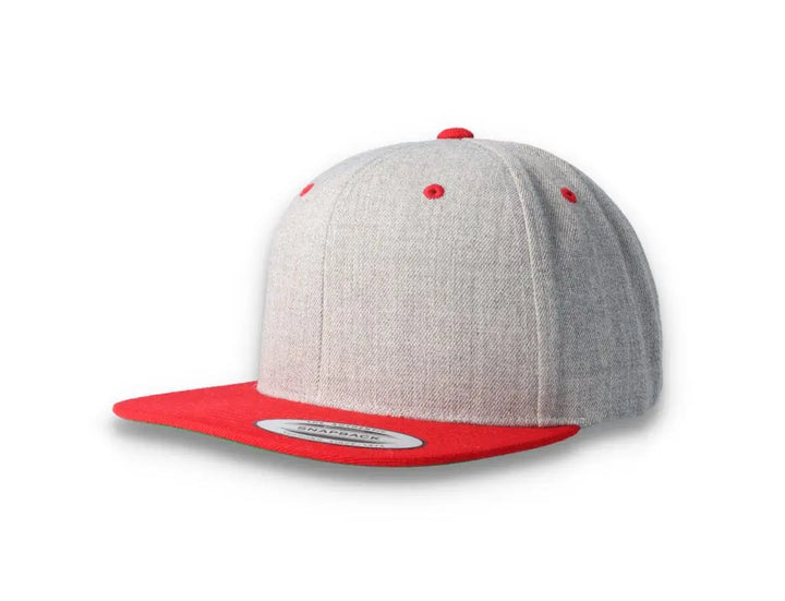 Yupoong Classic Snapback 6089MT Heather Grey/Red - LOKK