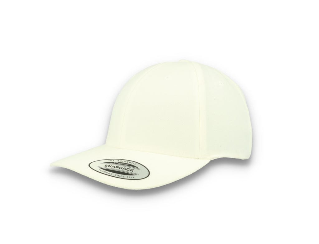 Premium Curved Visor Cap Snapback White - Yupoong 6789M - LOKK