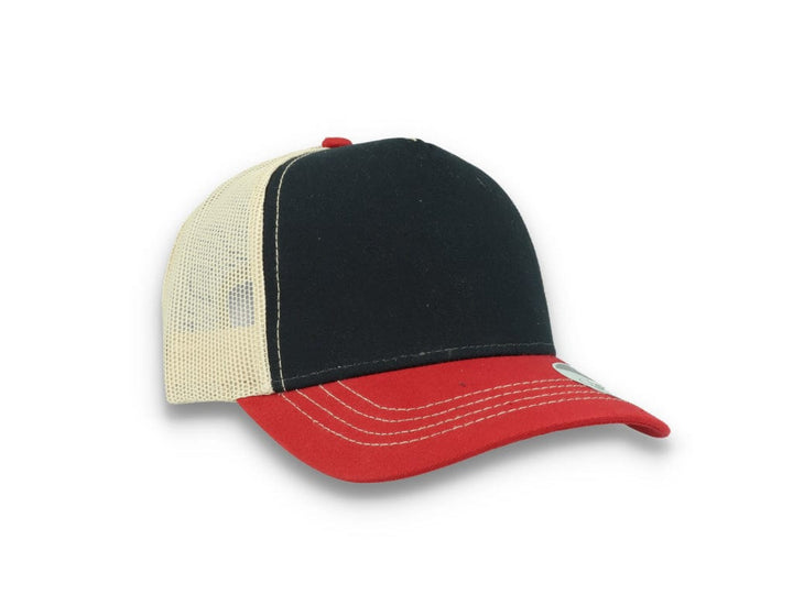Trucker Cap Navy/Burgundy/Beige Atlantis Rapper Canvas - LOKK