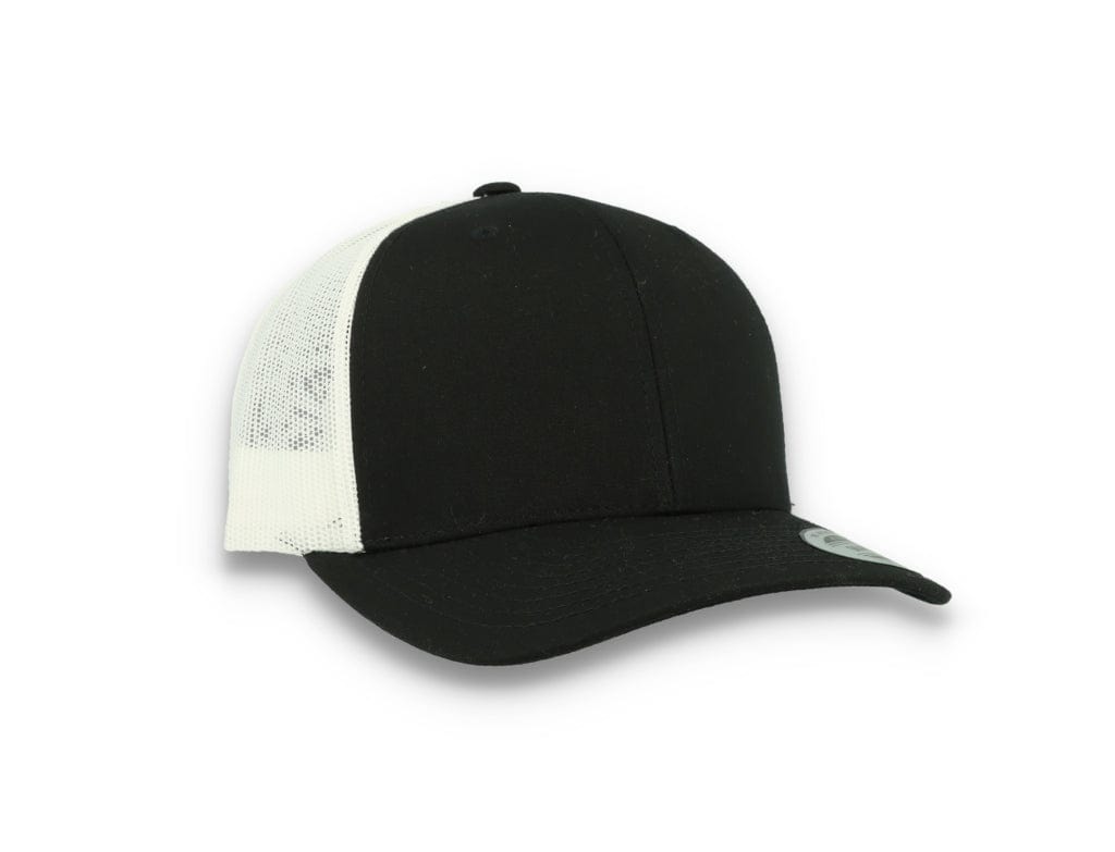 Black Trucker Cap w/ White Mesh Retro - Yupoong 6606T - LOKK