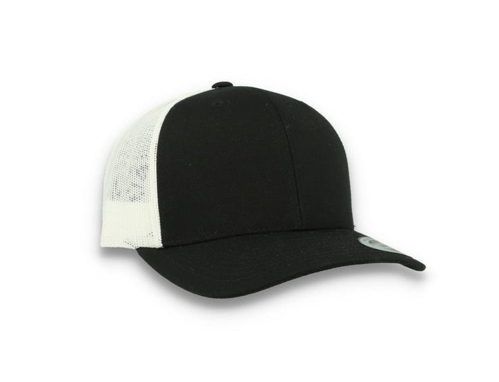 Black Trucker Cap w/ White Mesh Retro - Yupoong 6606T - LOKK