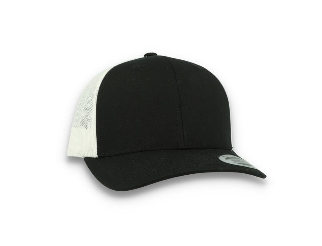 Black Trucker Cap w/ White Mesh Retro - Yupoong 6606T - LOKK