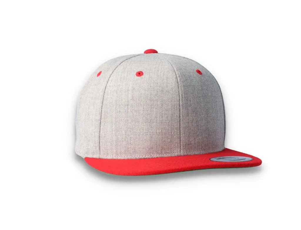 Yupoong Classic Snapback 6089MT Heather Grey/Red - LOKK