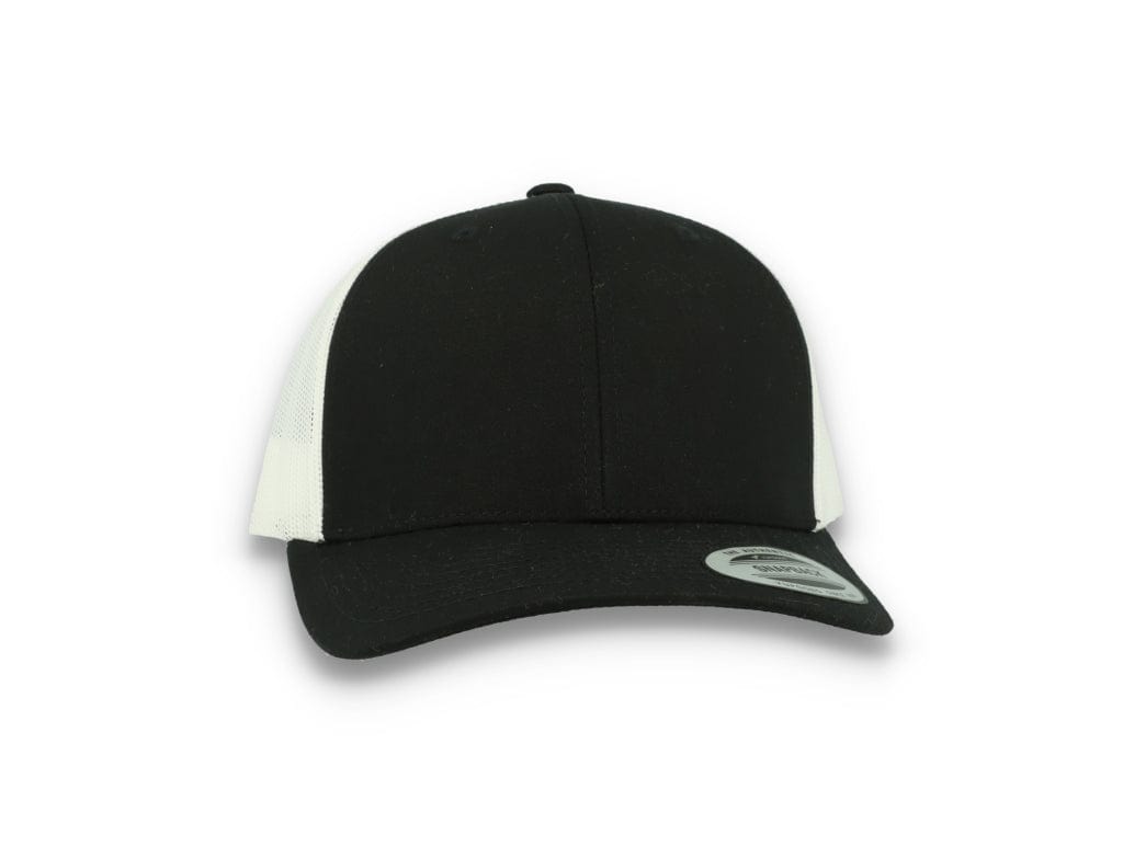 Black Trucker Cap w/ White Mesh Retro - Yupoong 6606T - LOKK