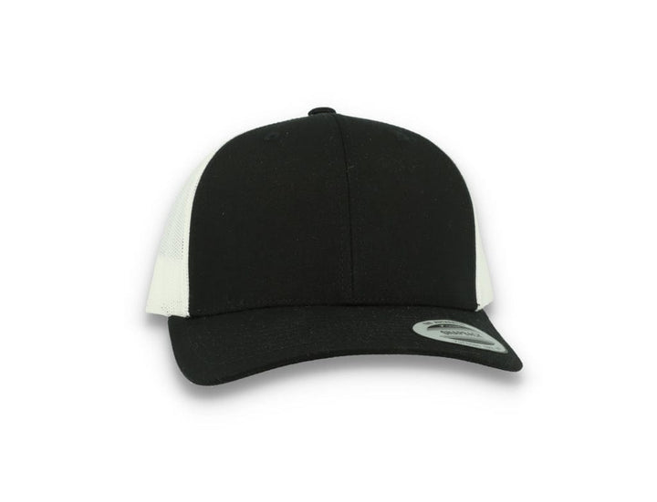 Black Trucker Cap w/ White Mesh Retro - Yupoong 6606T - LOKK