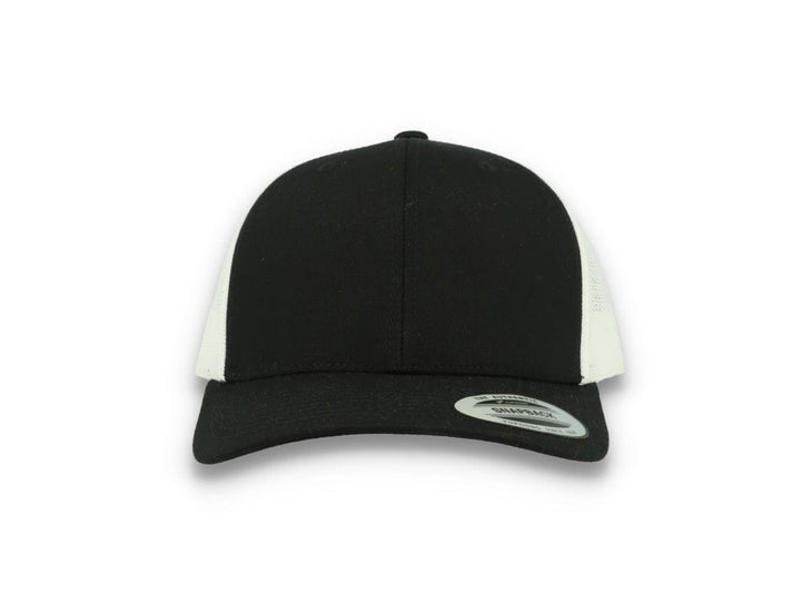 Black Trucker Cap w/ White Mesh Retro - Yupoong 6606T - LOKK