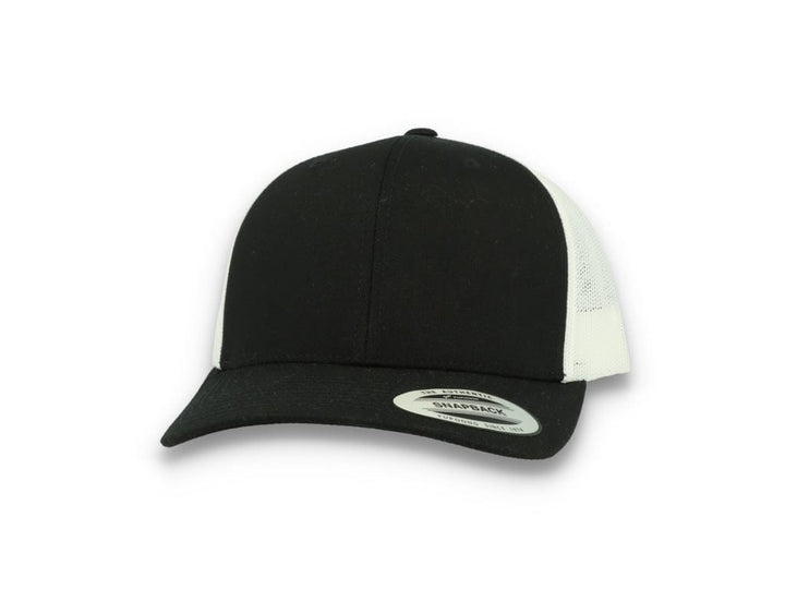 Black Trucker Cap w/ White Mesh Retro - Yupoong 6606T - LOKK