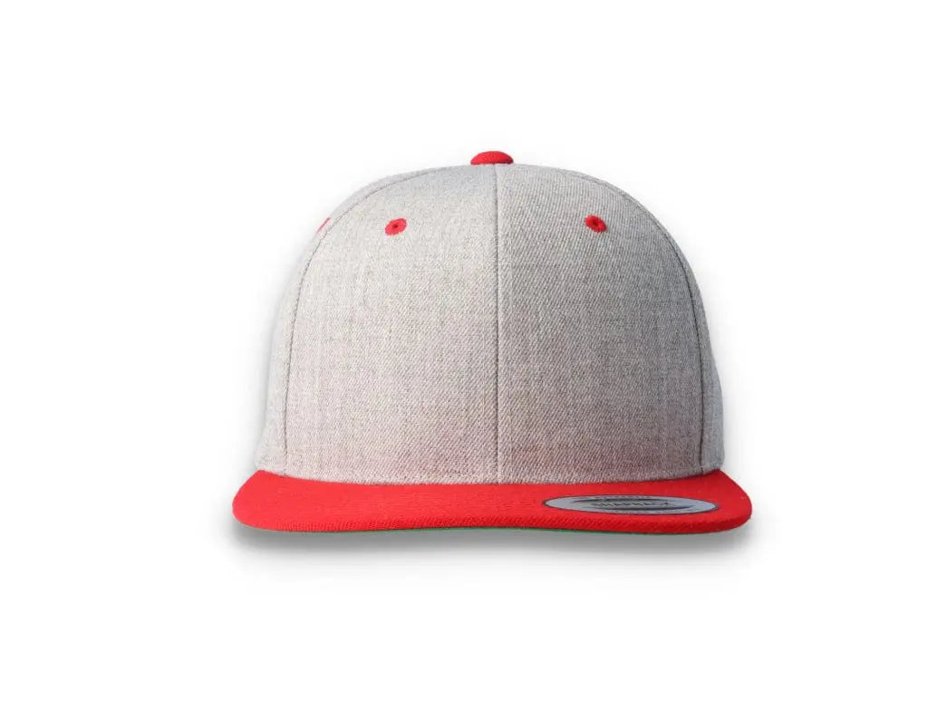 Yupoong Classic Snapback 6089MT Heather Grey/Red - LOKK