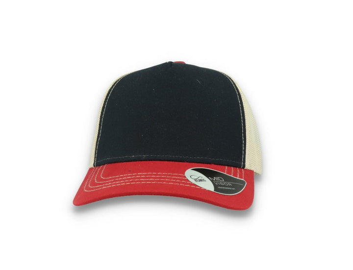 Trucker Cap Navy/Burgundy/Beige Atlantis Rapper Canvas - LOKK