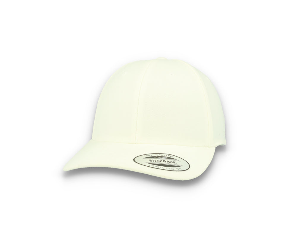 Premium Curved Visor Cap Snapback White - Yupoong 6789M - LOKK